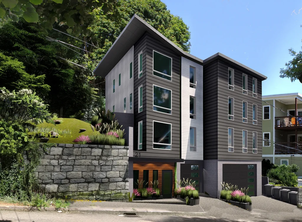 Rendering of exterior view of 21 Wensley Street development in Boston, Massachusetts