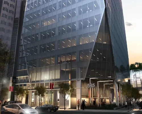 Exterior rendering of 535 Mission Street, and office development in San Francisco, CA.